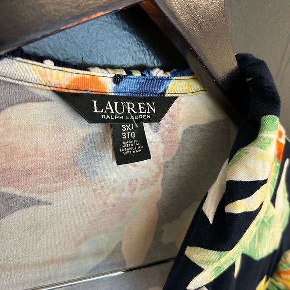 Ralph Lauren 3XL NAOT Orange and Yellow Peplum Blouse with 3/4 Sleeves belted - Picture 4 of 15